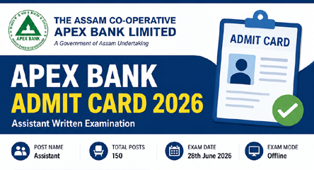 Apex Bank Admit Card 2026 download link for Assistant written examination.